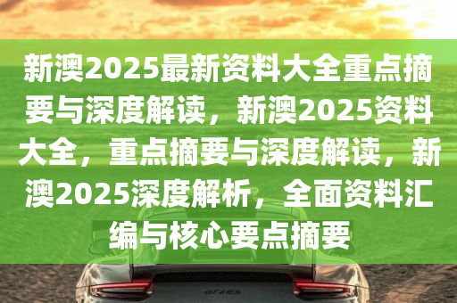 新澳大全2025正版资料，精选解释解析与落实策略