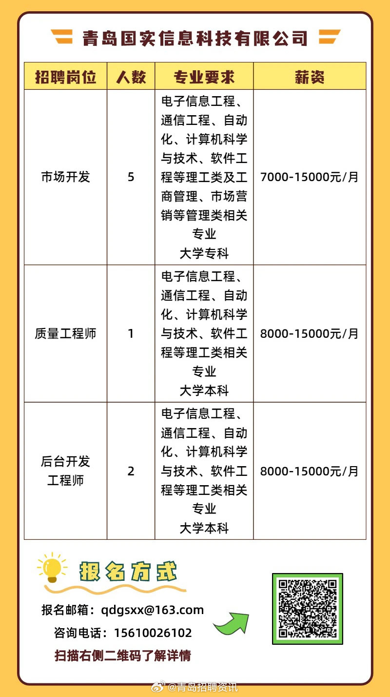 即墨厂子招工信息最新招聘